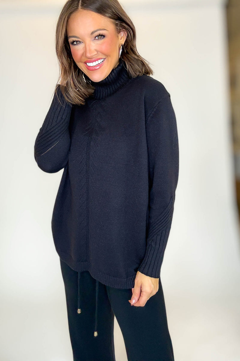 PINK FRIDAY Black Mock Neck Sweater