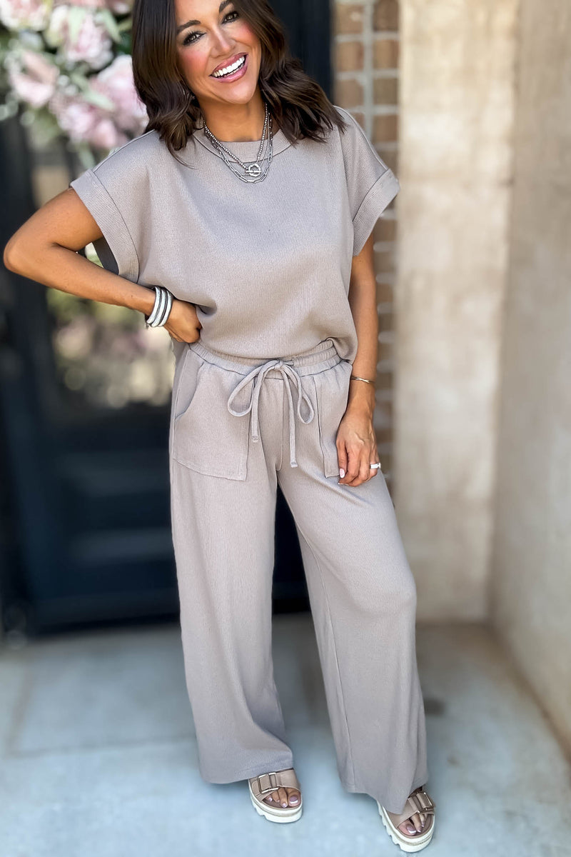 Retreat Ash Mocha Ribbed Pants