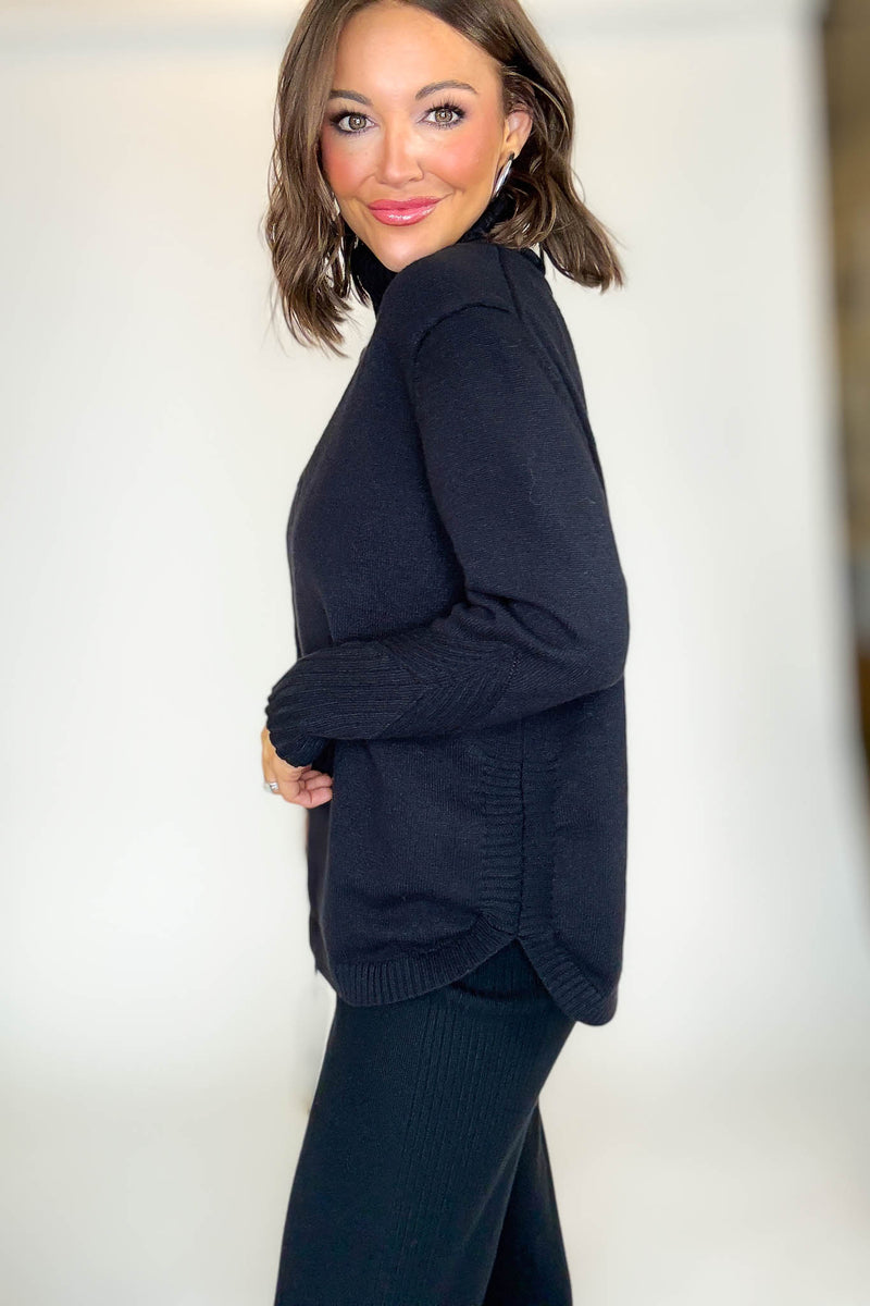 PINK FRIDAY Black Mock Neck Sweater