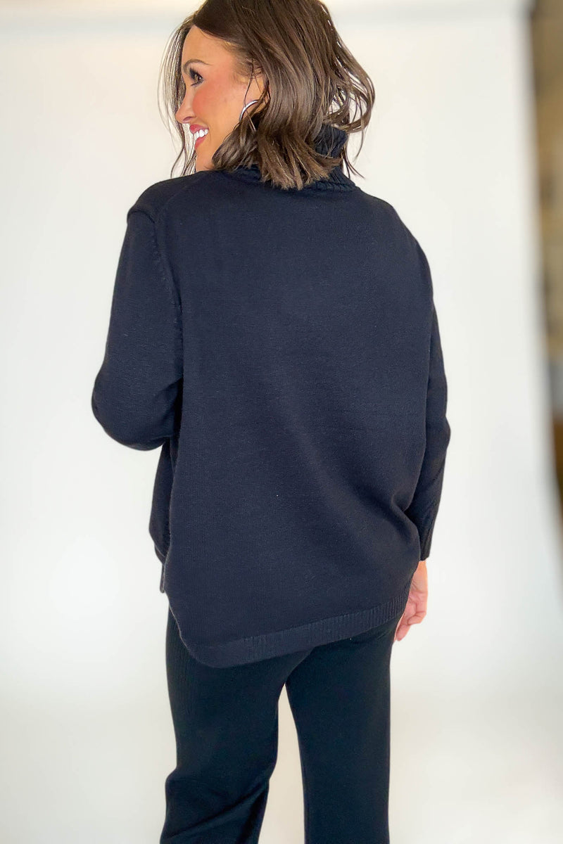 PINK FRIDAY Black Mock Neck Sweater