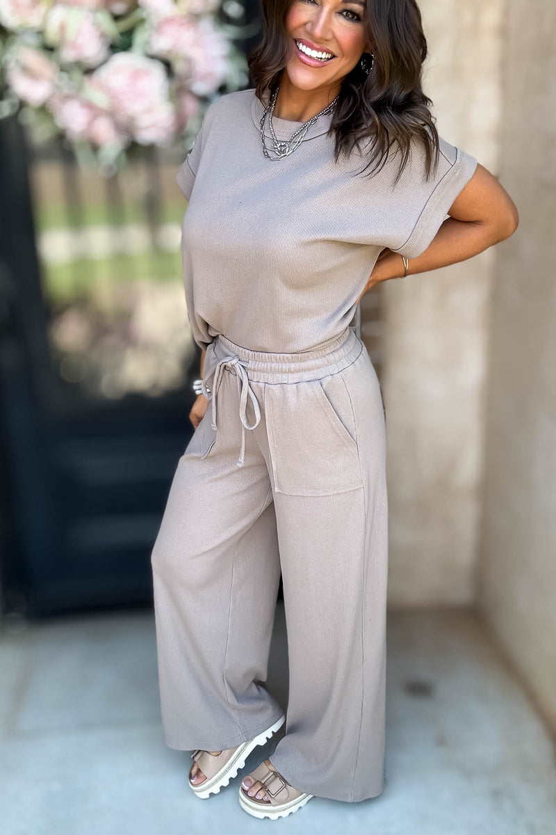 Retreat Ash Mocha Ribbed Pants