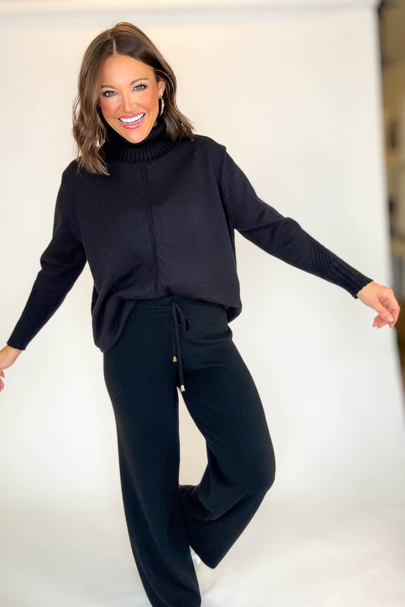 PINK FRIDAY Black Mock Neck Sweater