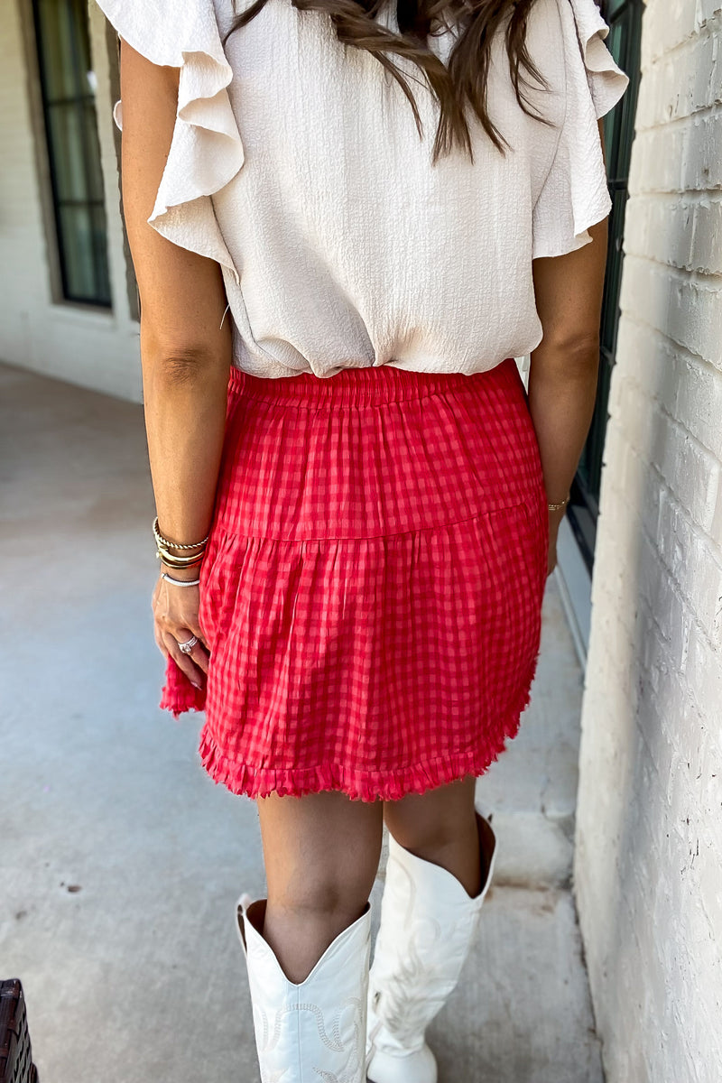 Tour The Town Red Skirt