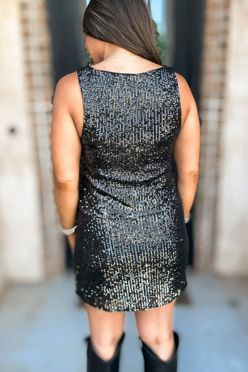 Shimmy Black Sequin Tank