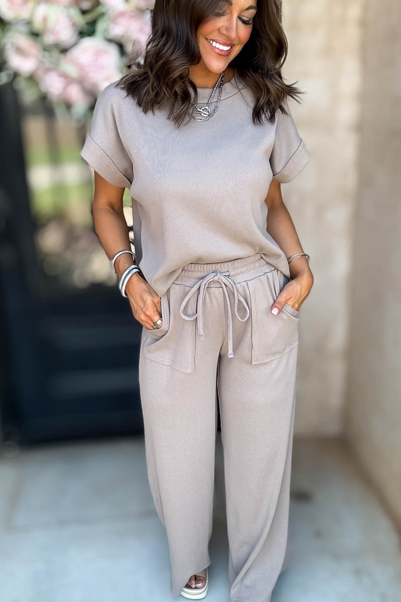 Retreat Ash Mocha Ribbed Pants