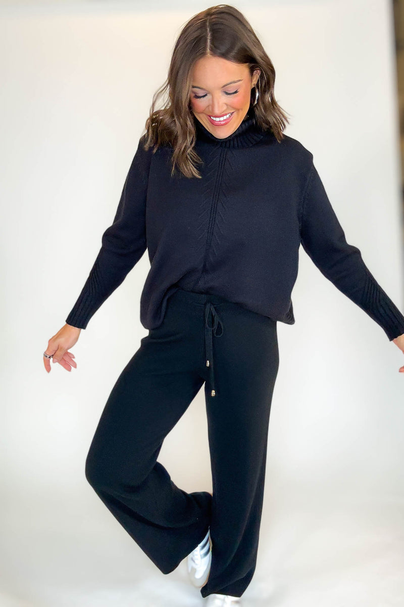 PINK FRIDAY Black Mock Neck Sweater