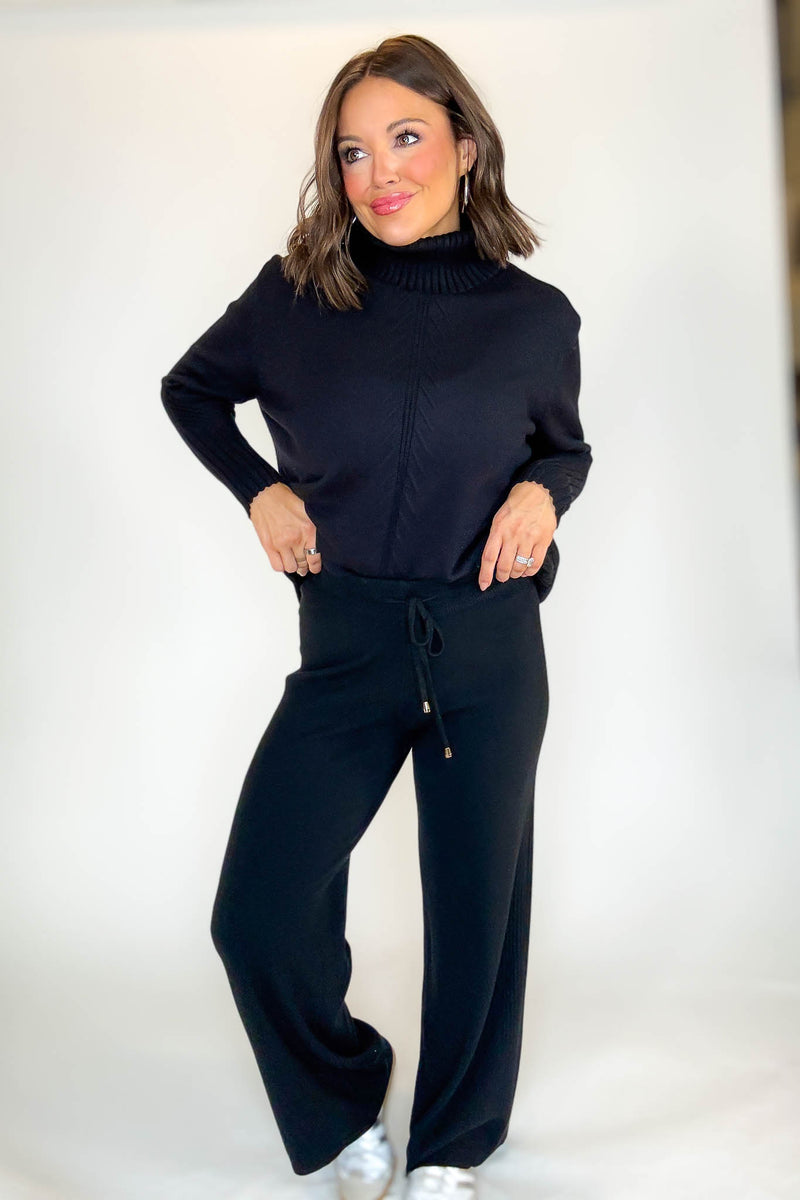 PINK FRIDAY Black Mock Neck Sweater