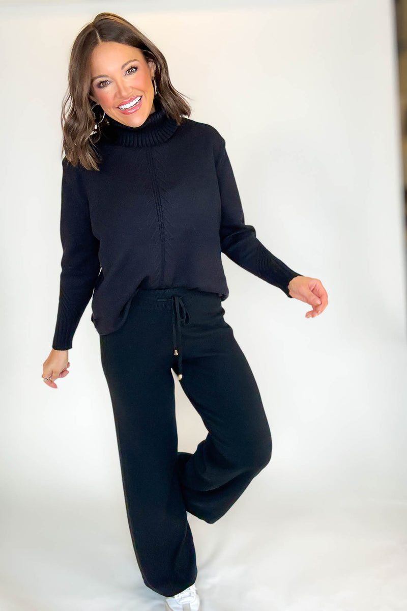 PINK FRIDAY Black Mock Neck Sweater