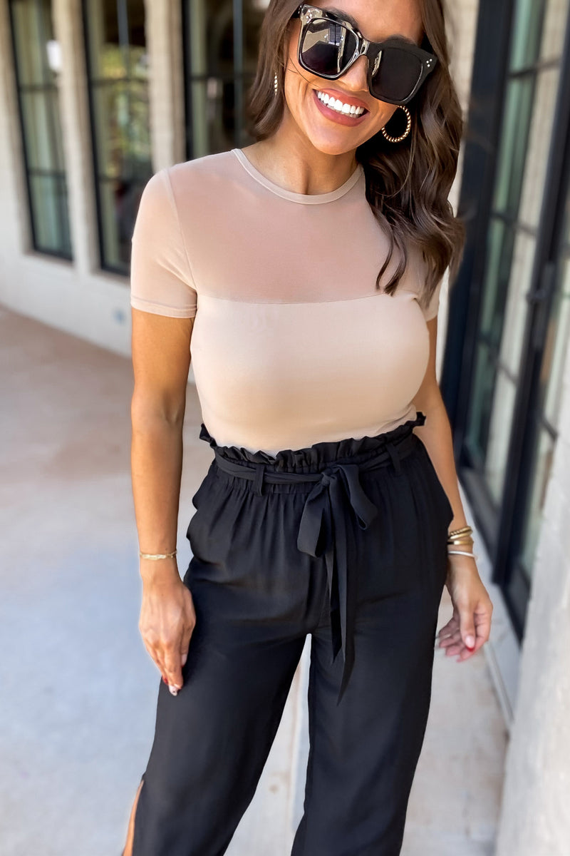 Basic Language Khaki Bodysuit