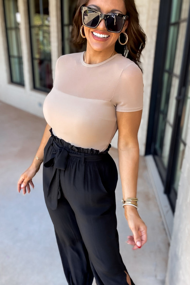 Basic Language Khaki Bodysuit