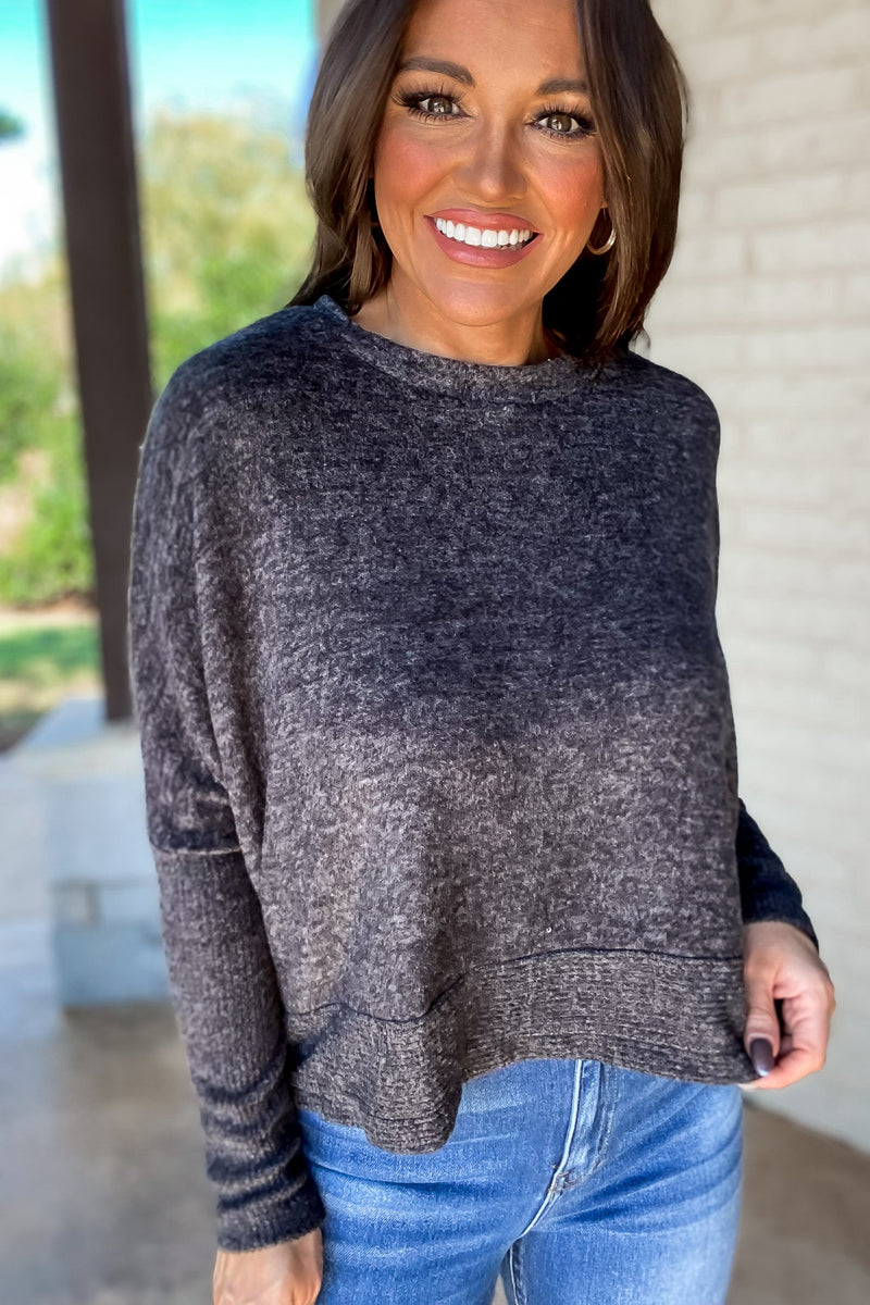 Looking So Sweet Black Brushed Dolman Sleeve Sweater