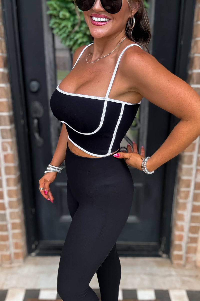 Ribbed Tube Bias Detail Top