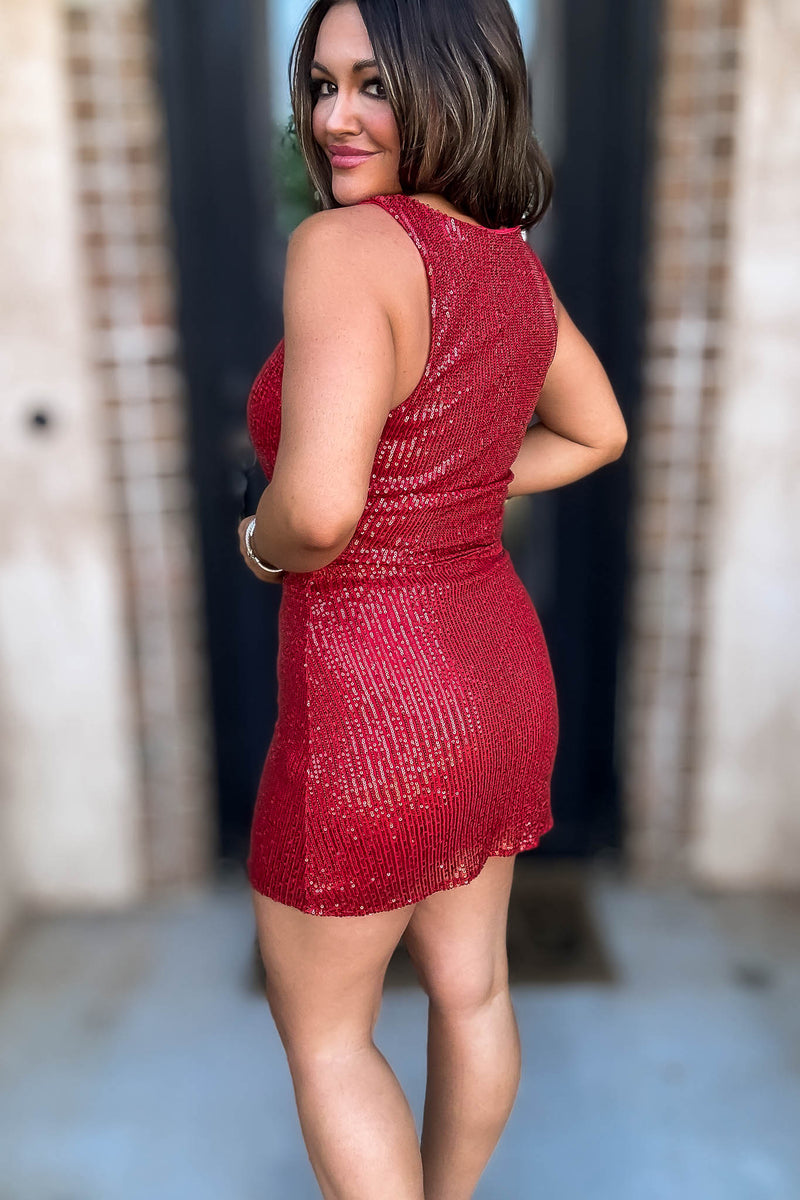 Shimmy Red Sequin Skirt