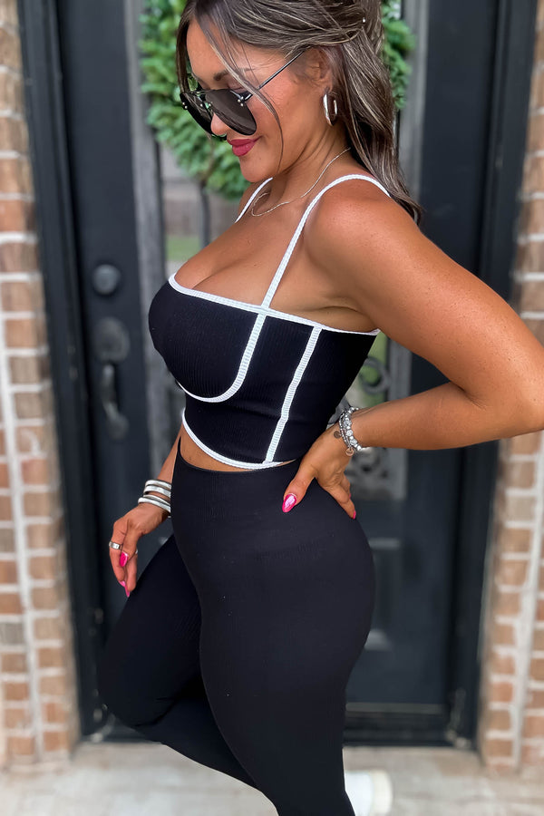 Ribbed Tube Bias Detail Top