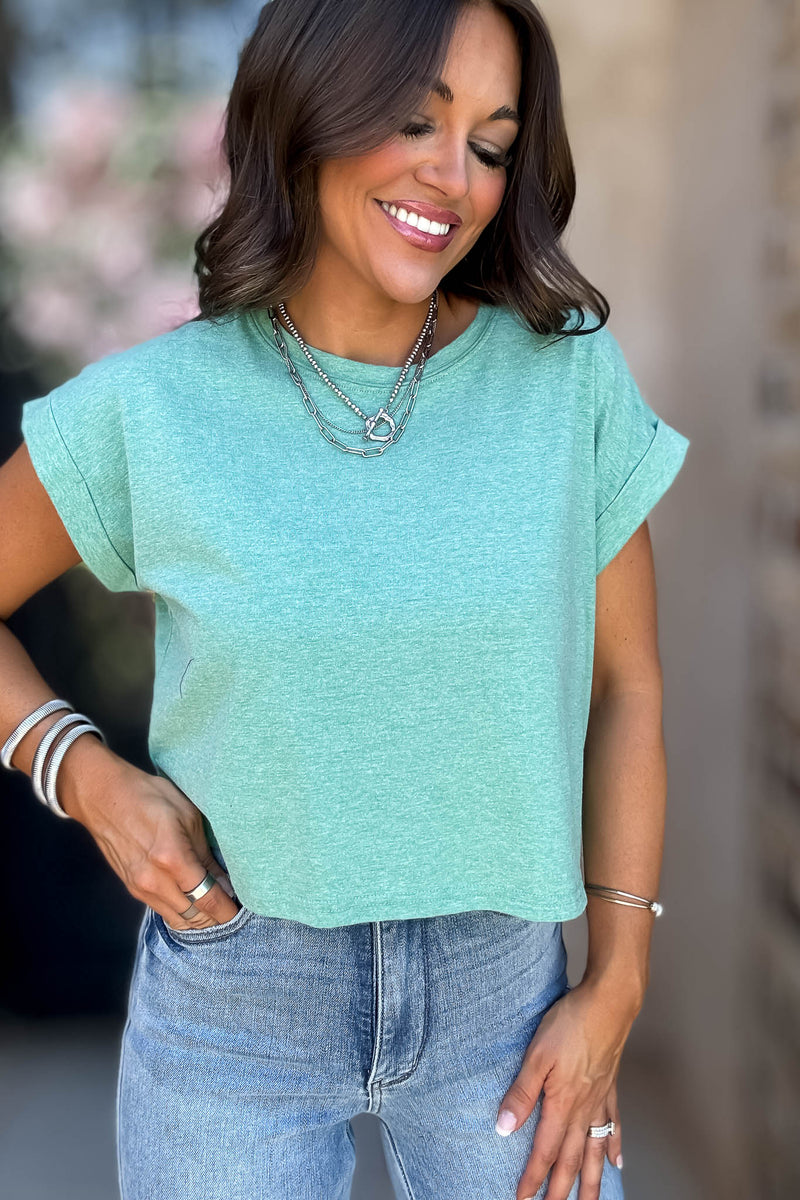 Attractive Beginnings Heather Kelly Green Top