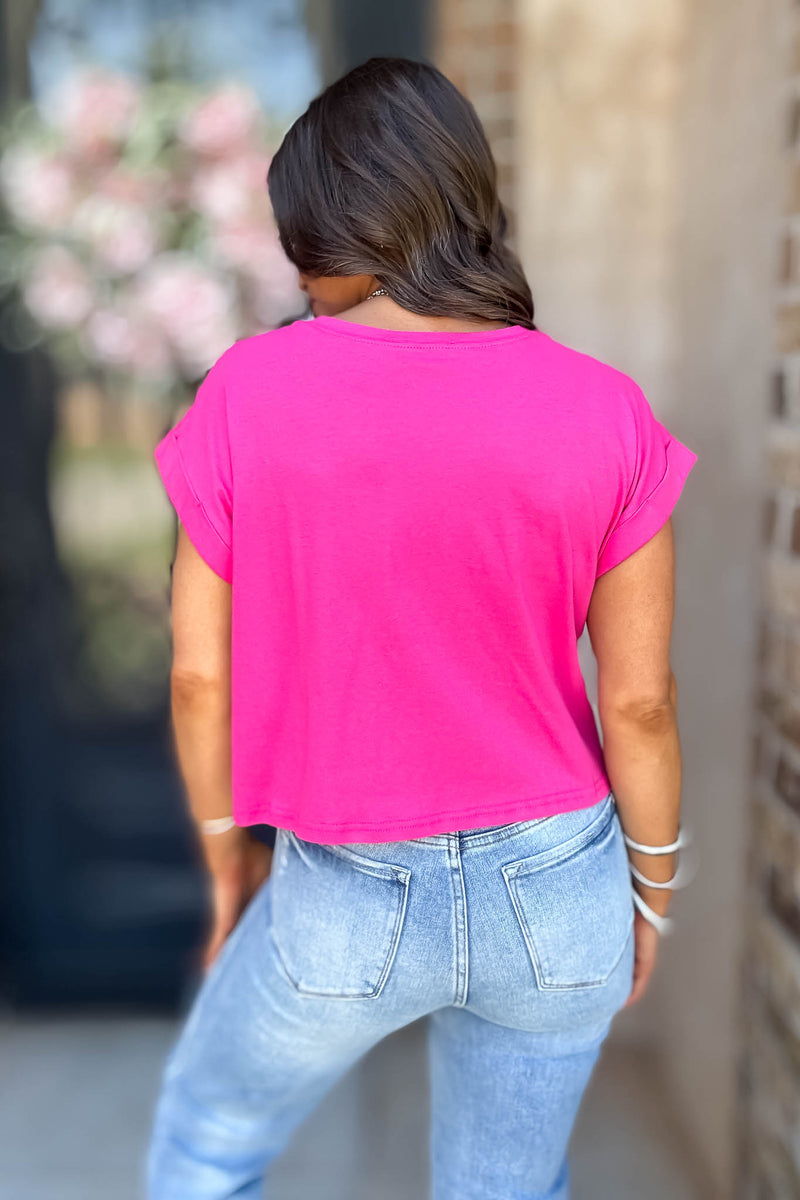 Attractive Beginnings Fuchsia Crop Top