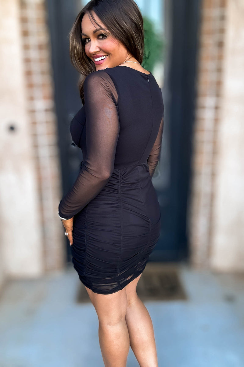 Sweetheart Shirred Bodycon Dress