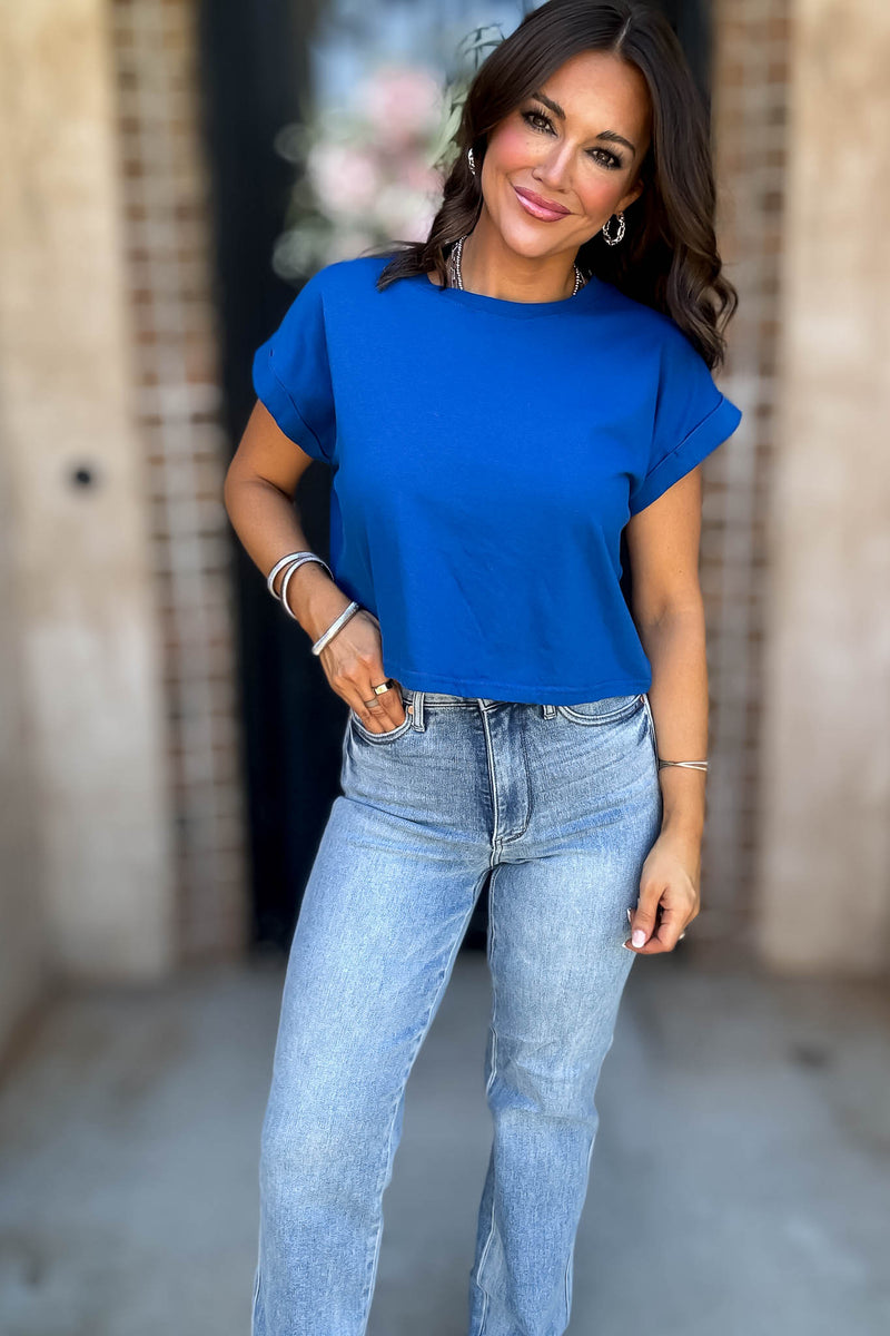 Attractive Beginnings Classic Blue Top