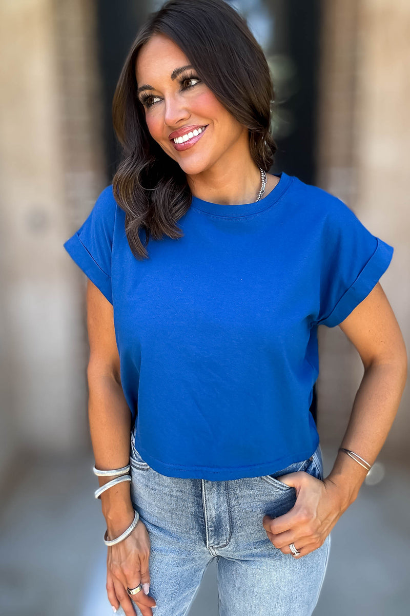 Attractive Beginnings Classic Blue Top