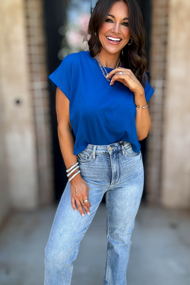 Attractive Beginnings Classic Blue Top