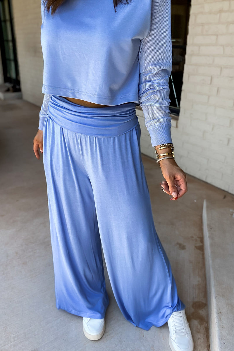 Just Relax Pastel Blue Wide Lounge Pant