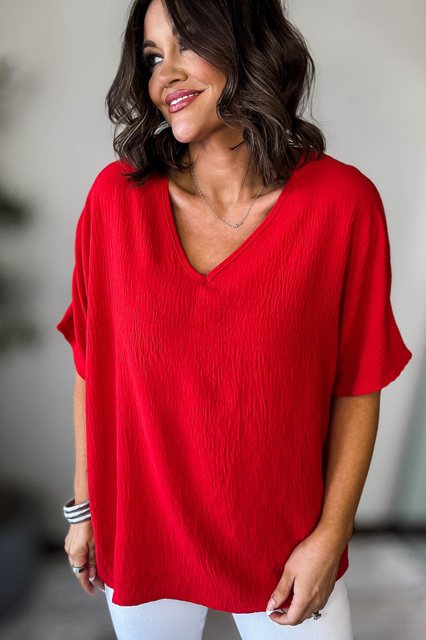 Brittany Red Flowy Top