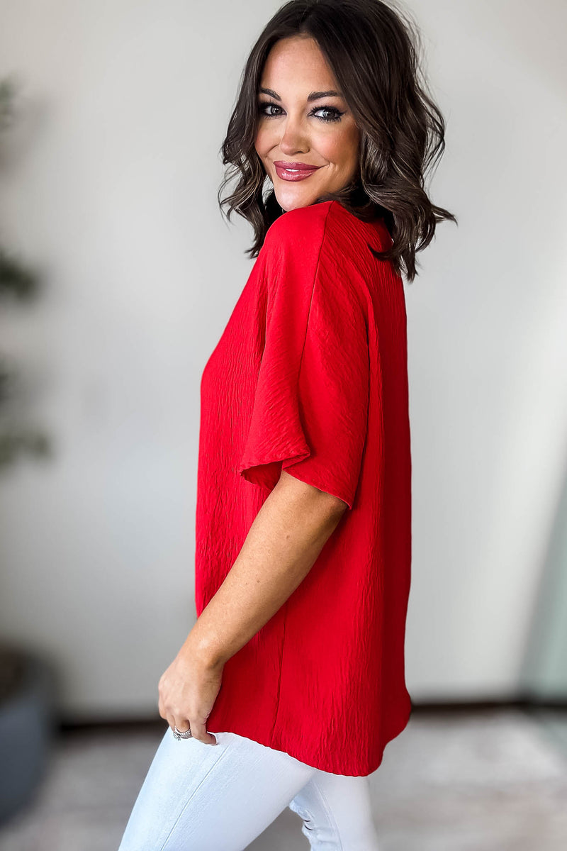 Brittany Red Flowy Top