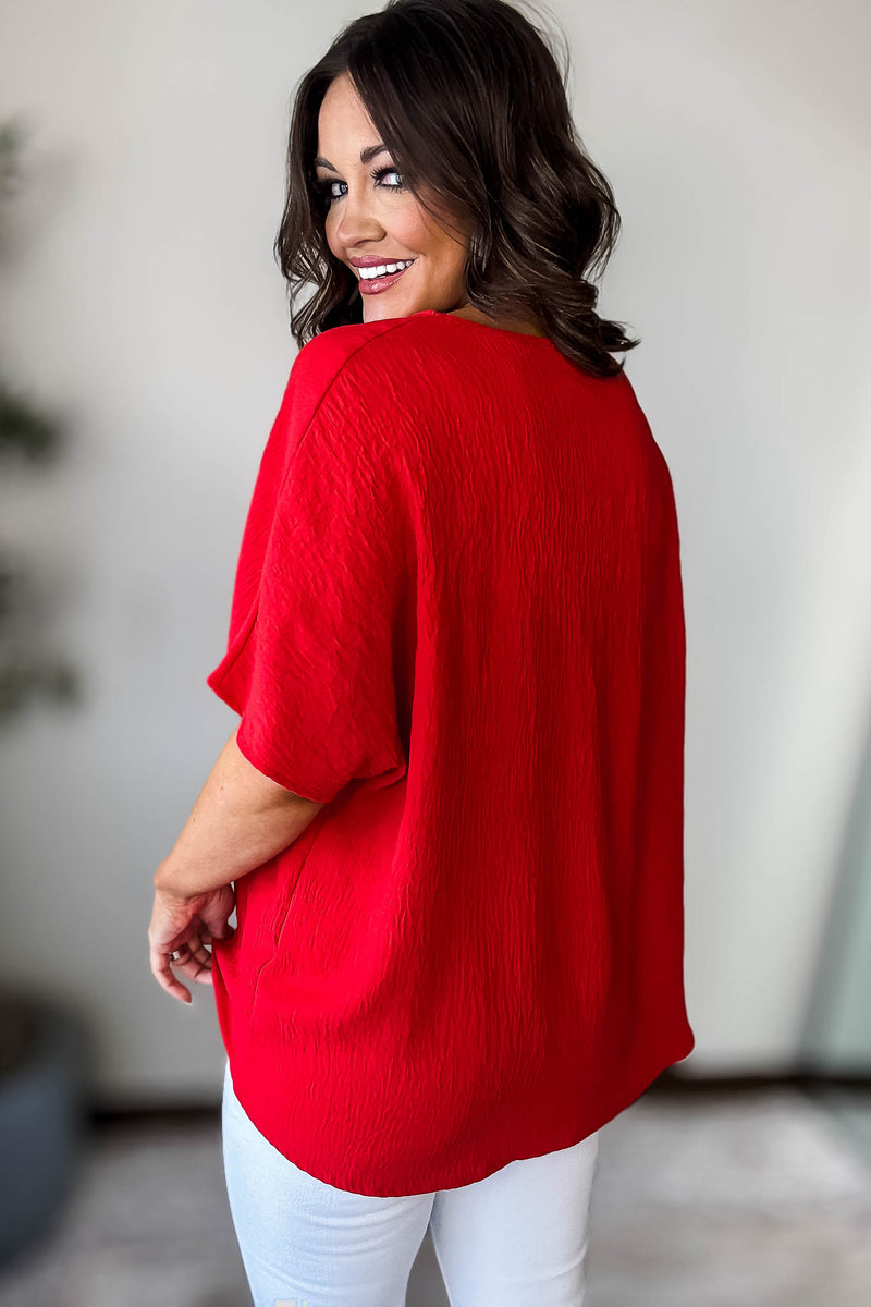 Brittany Red Flowy Top