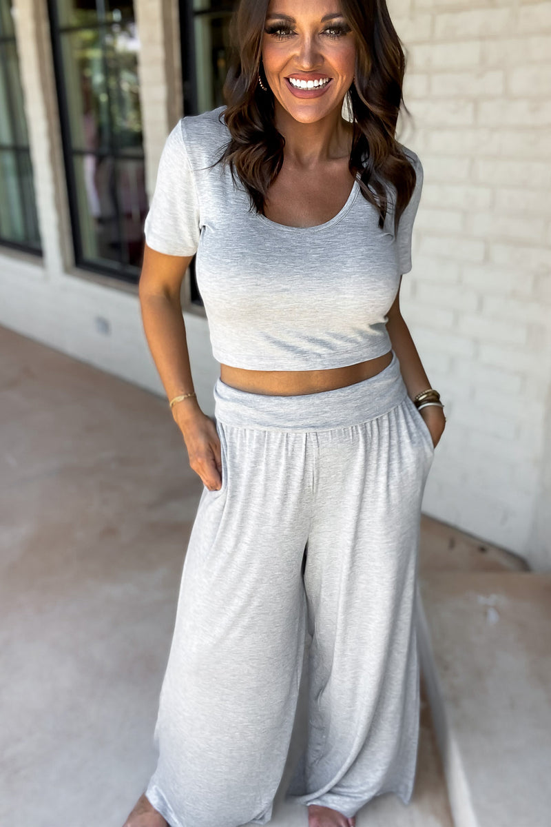 Clean Break Heather Grey Crop Top