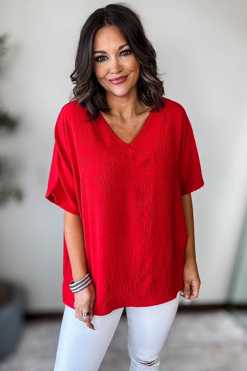 Brittany Red Flowy Top