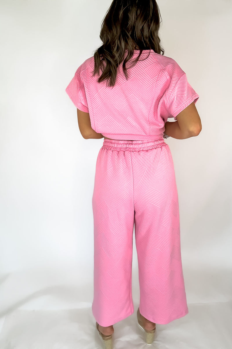 Pink Oversized Criss Cross Pants