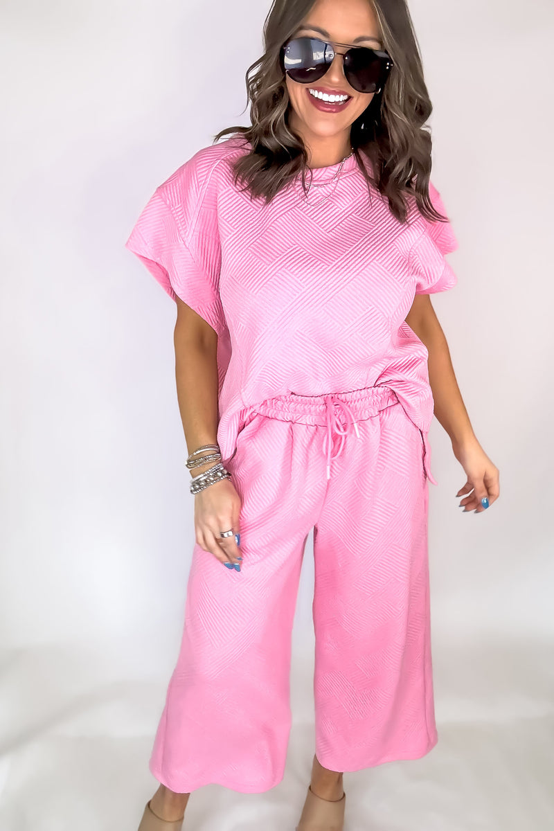 Pink Oversized Criss Cross Pants