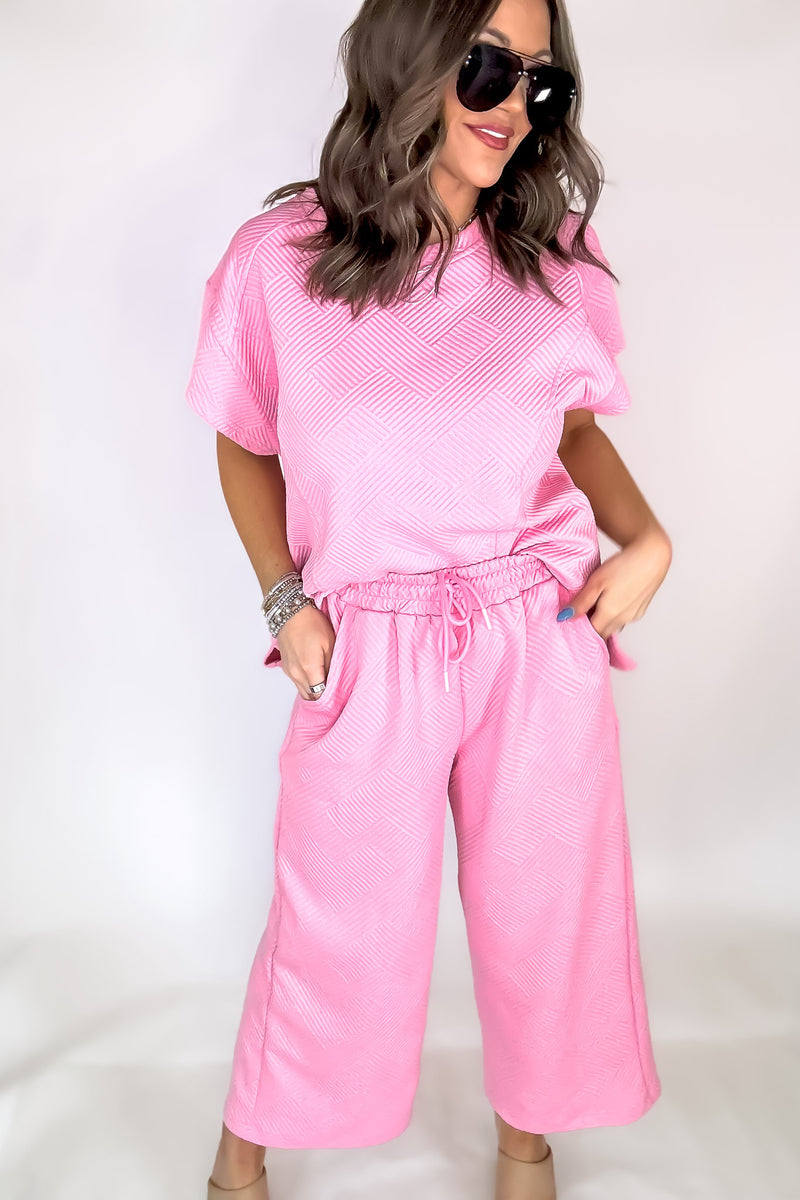 Pink Oversized Criss Cross Pants