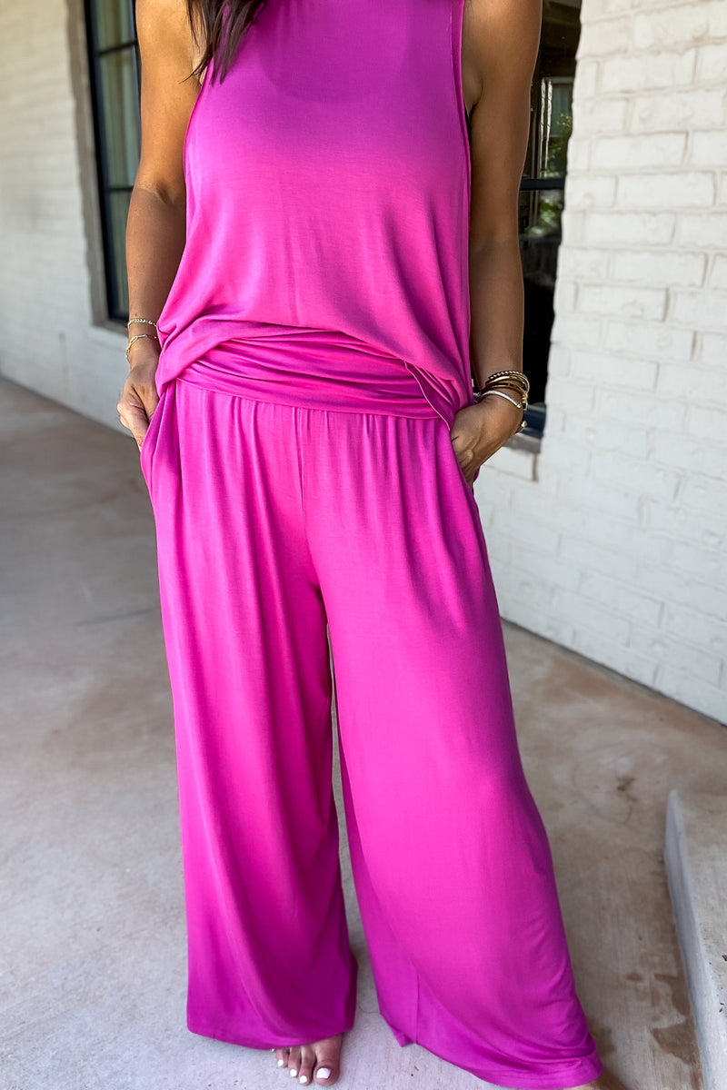 Just Relax Rose Violet Wide Lounge Pant