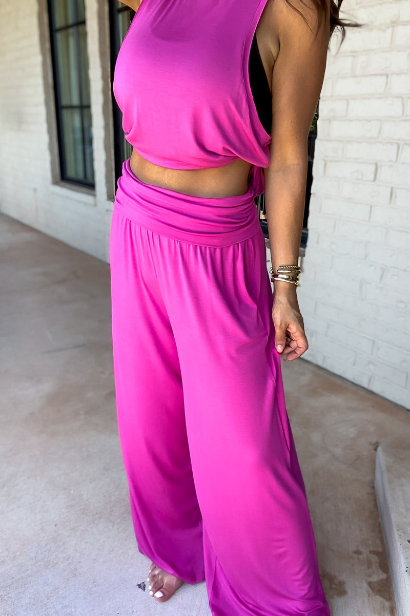 Just Relax Rose Violet Wide Lounge Pant