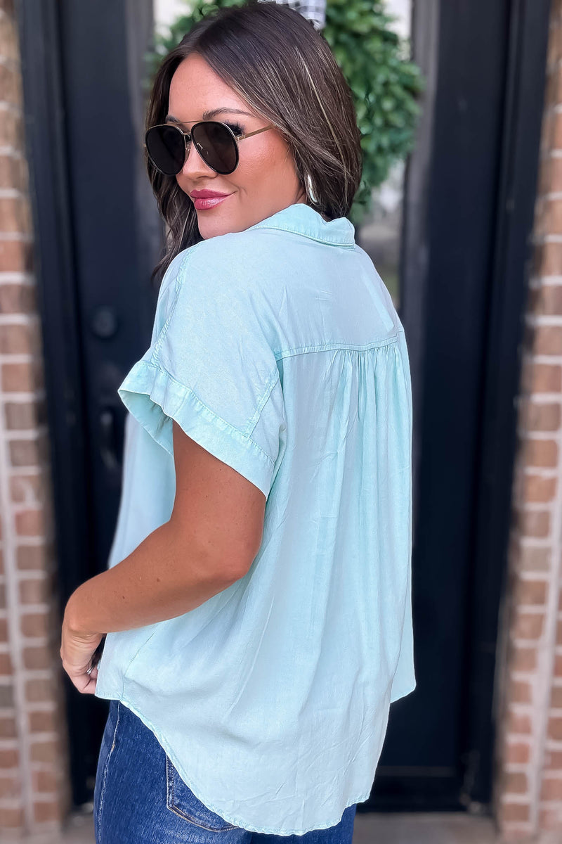 Mint Collar Top
