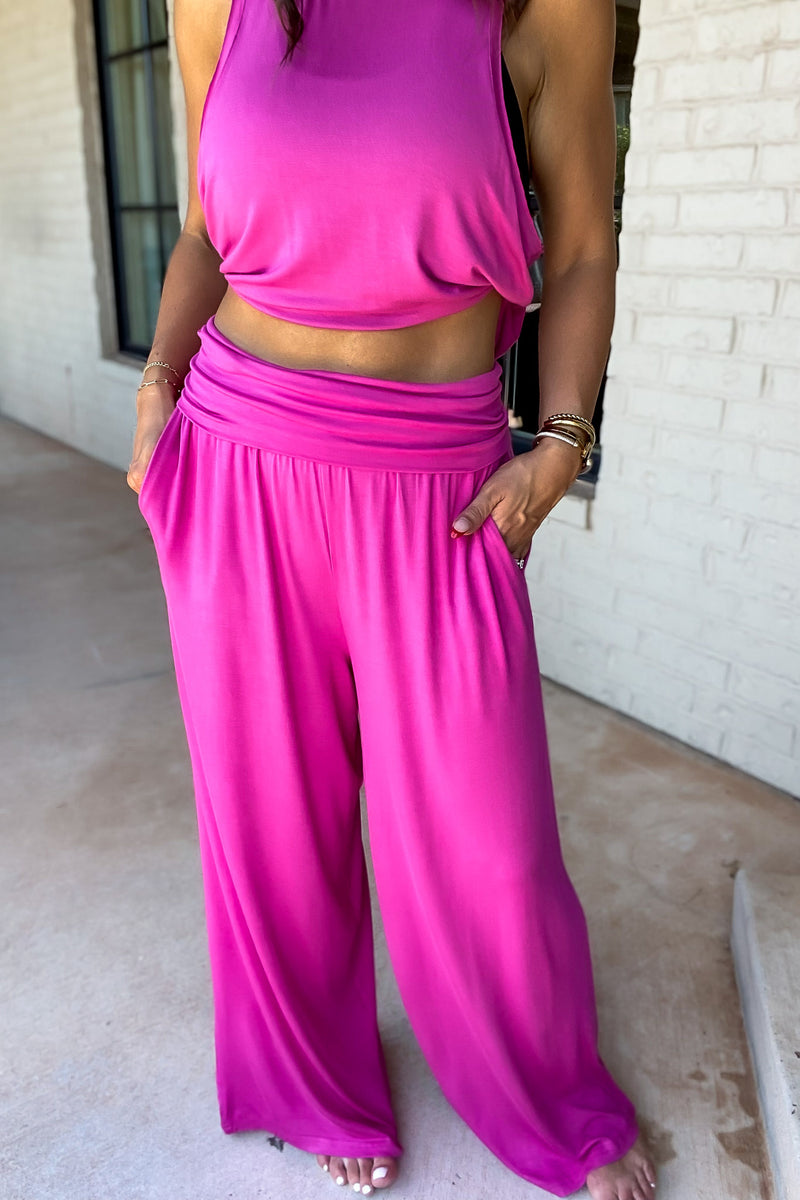 Just Relax Rose Violet Wide Lounge Pant