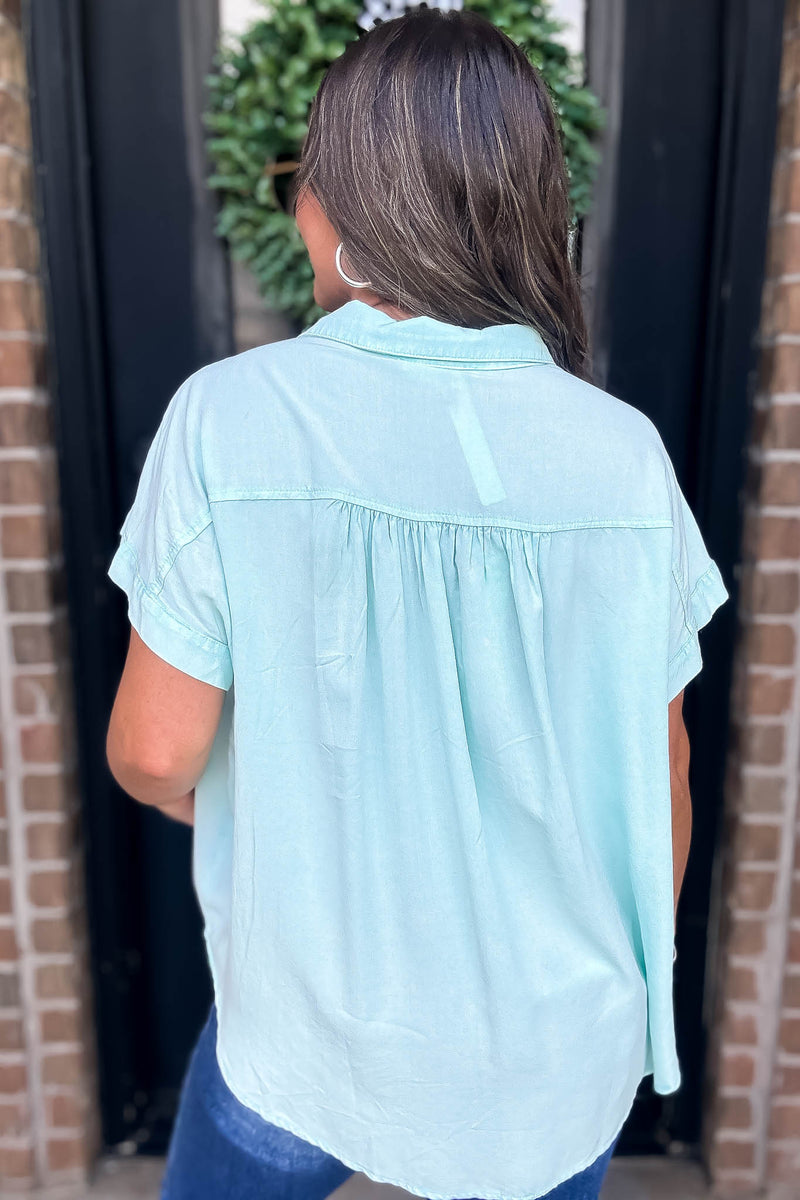 Mint Collar Top
