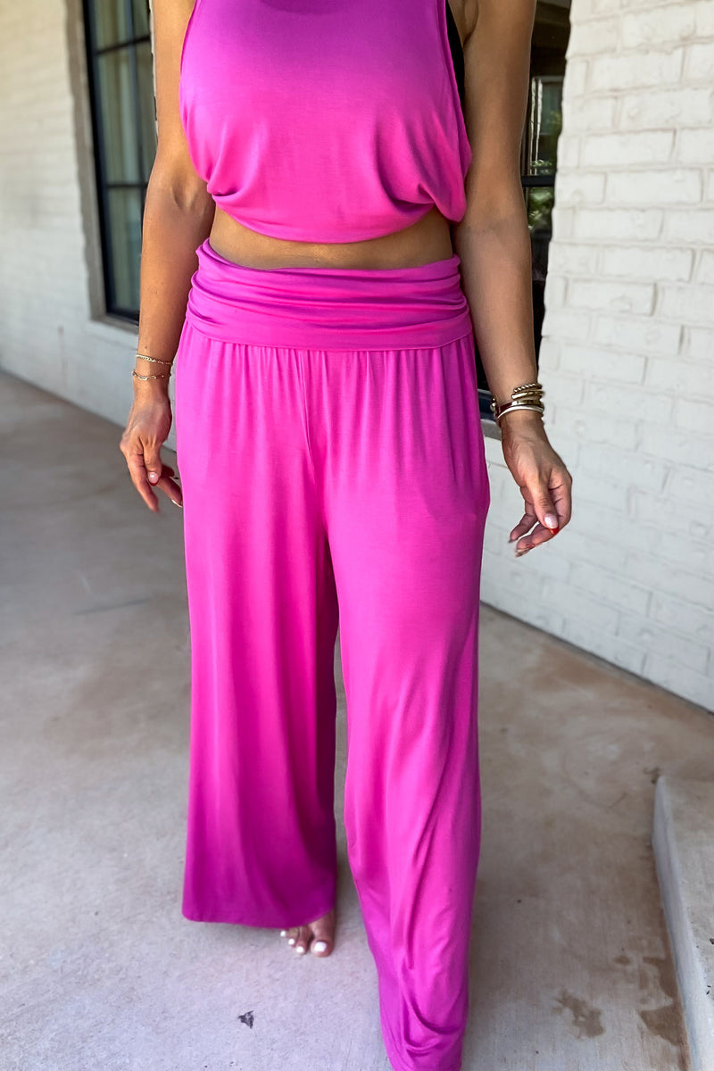 Just Relax Rose Violet Wide Lounge Pant