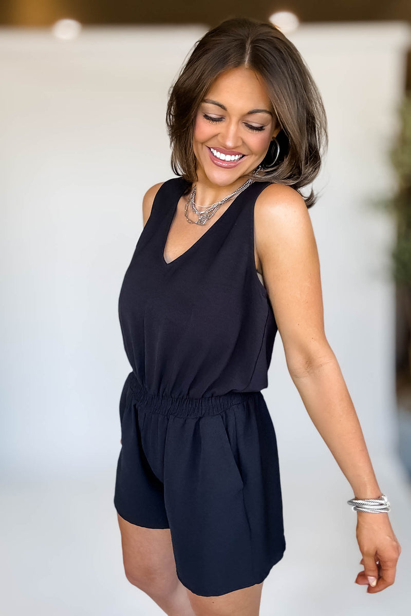 Summer Days Airflow Black Romper
