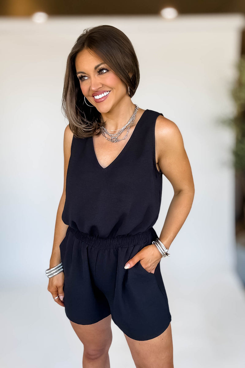 Summer Days Airflow Black Romper