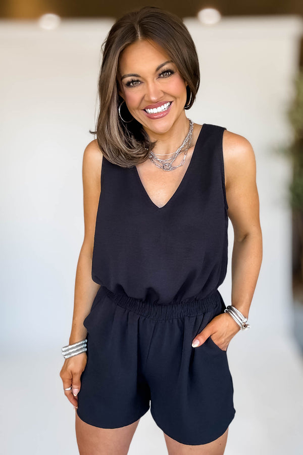 Summer Days Airflow Black Romper