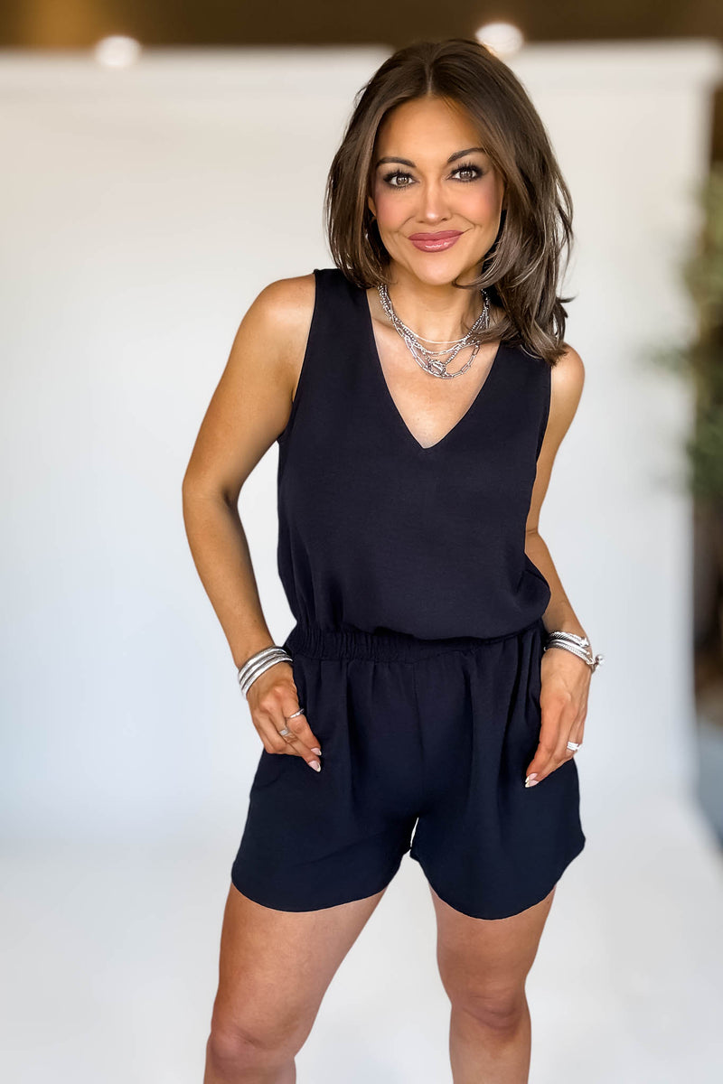 Summer Days Airflow Black Romper