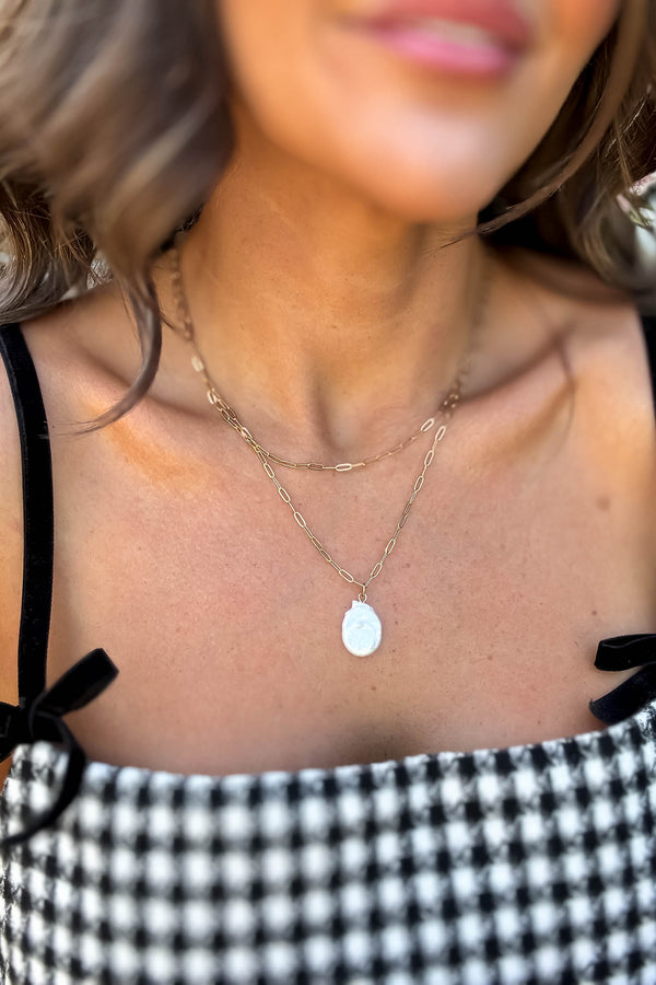 Pearl Drop Layered Necklace