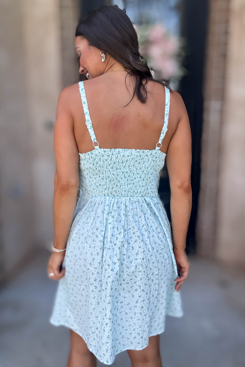Baby Blue Floral Dress
