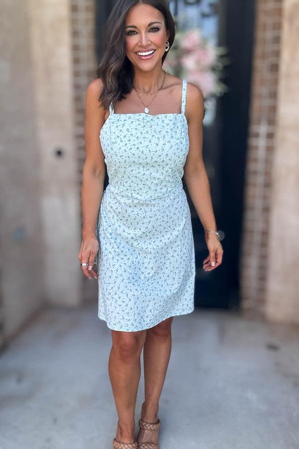Baby Blue Floral Dress