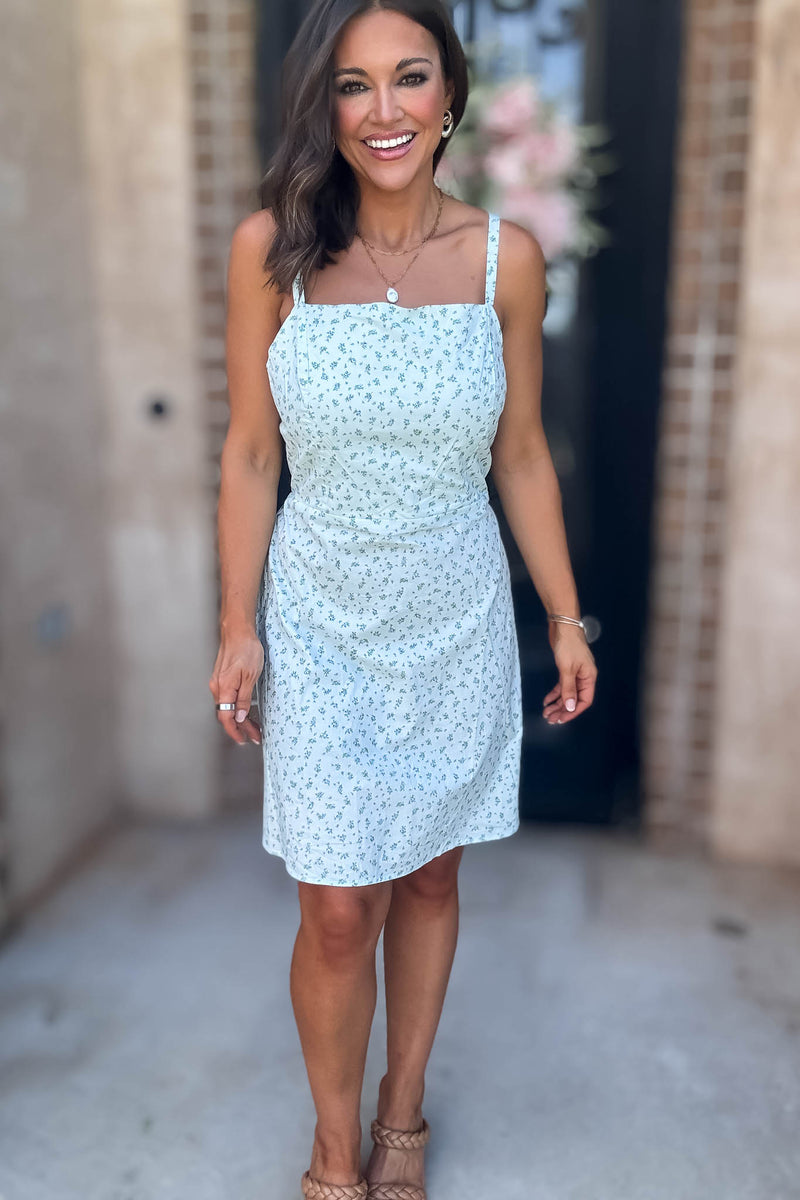 Baby Blue Floral Dress