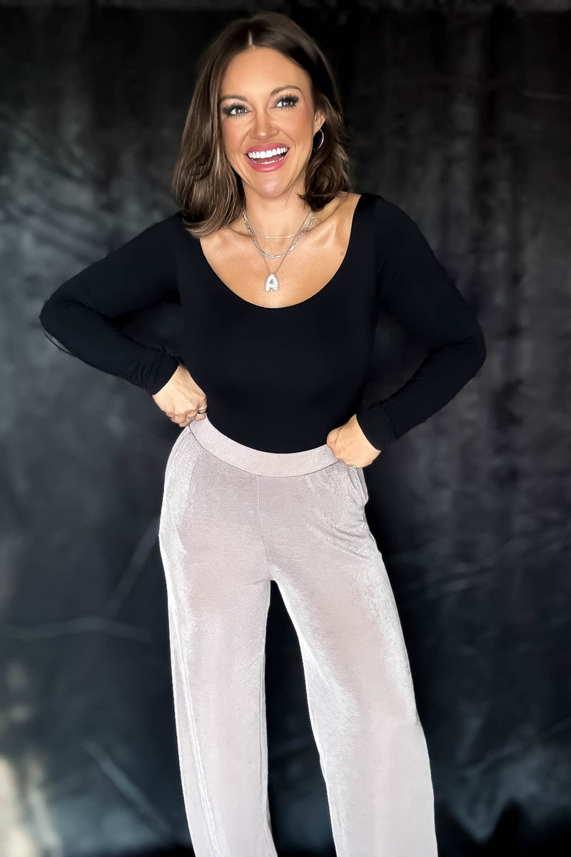 Dynamic Fashion Black V Neck Double Layer Longsleeve Top