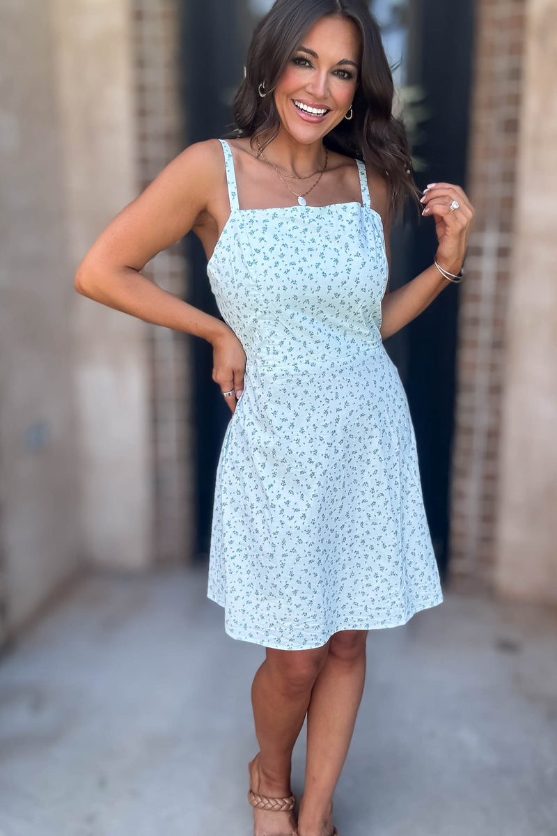 Baby Blue Floral Dress