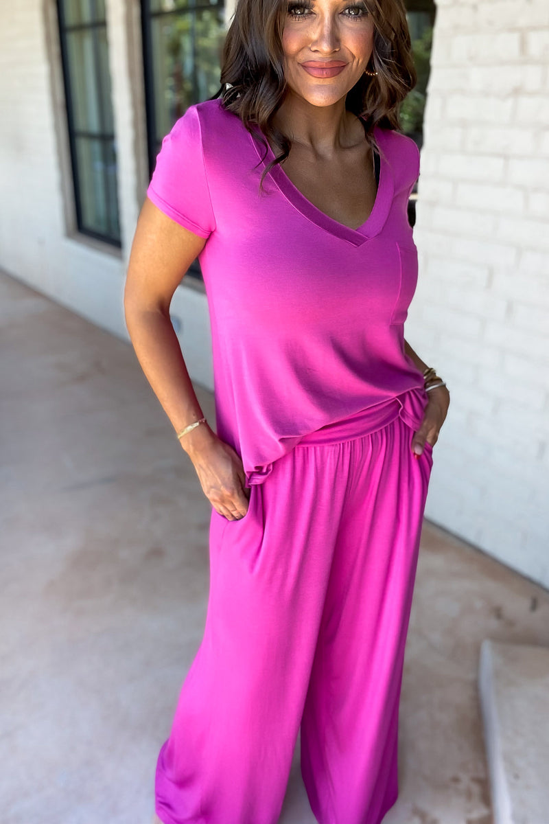 Just Relax Rose Violet Wide Lounge Pant